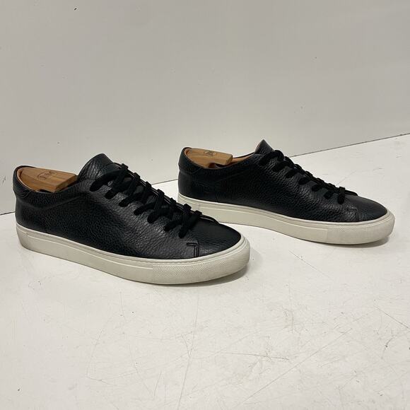 Beckett Simonon Shoes Trainers Black Pebbled Leather Men’s 9.5 Sneakers - Picture 4 of 10